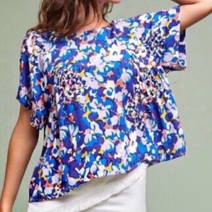 Maeve Anthropologie Floral Short Sleeve Top M